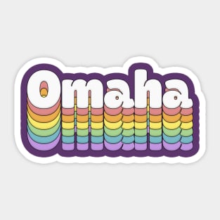 Omaha // Retro Typography Design Sticker